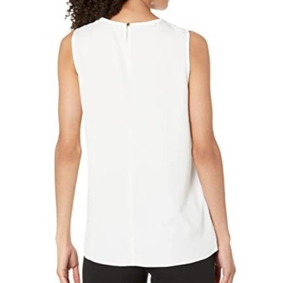 Calvin Klein Womens Sleeveless Asymmetric Blouse L - Picture 2 of 4